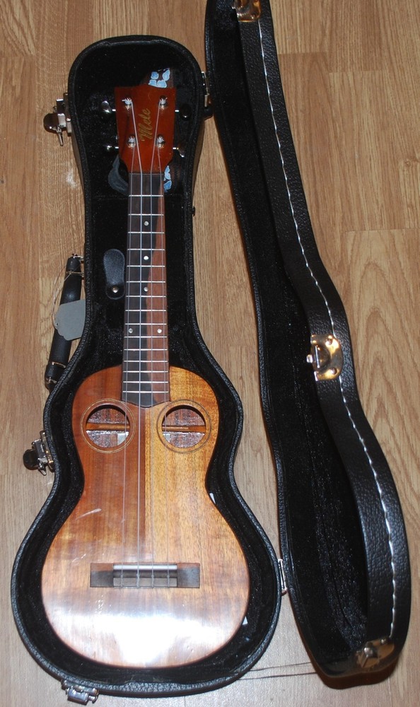 Mele Double Hole Ukulele With Case & Strap