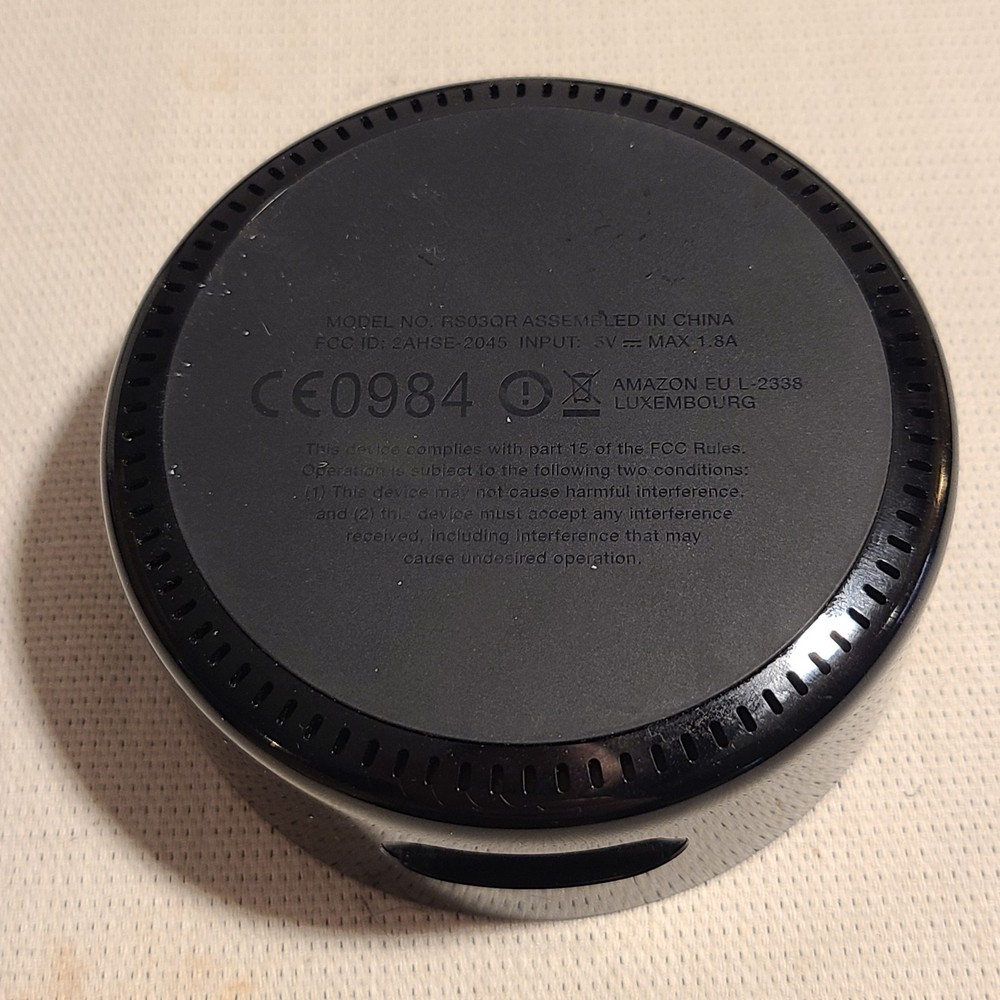Amazon RS03QR, Amazon Echo Dot 2nd Gen Smart Speaker 1/8" Audio Output Micro USB