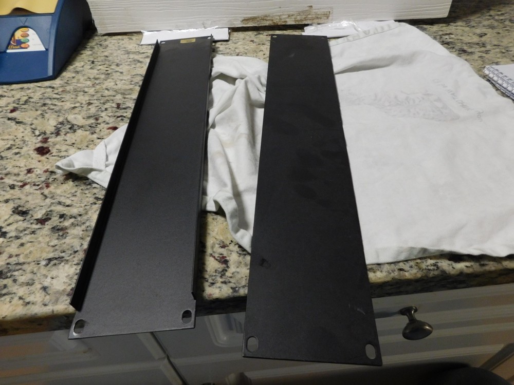 2 Pack Lot, Two Space 2U 19" Blank Network Rack Mount Server Panel Filler Spacer
