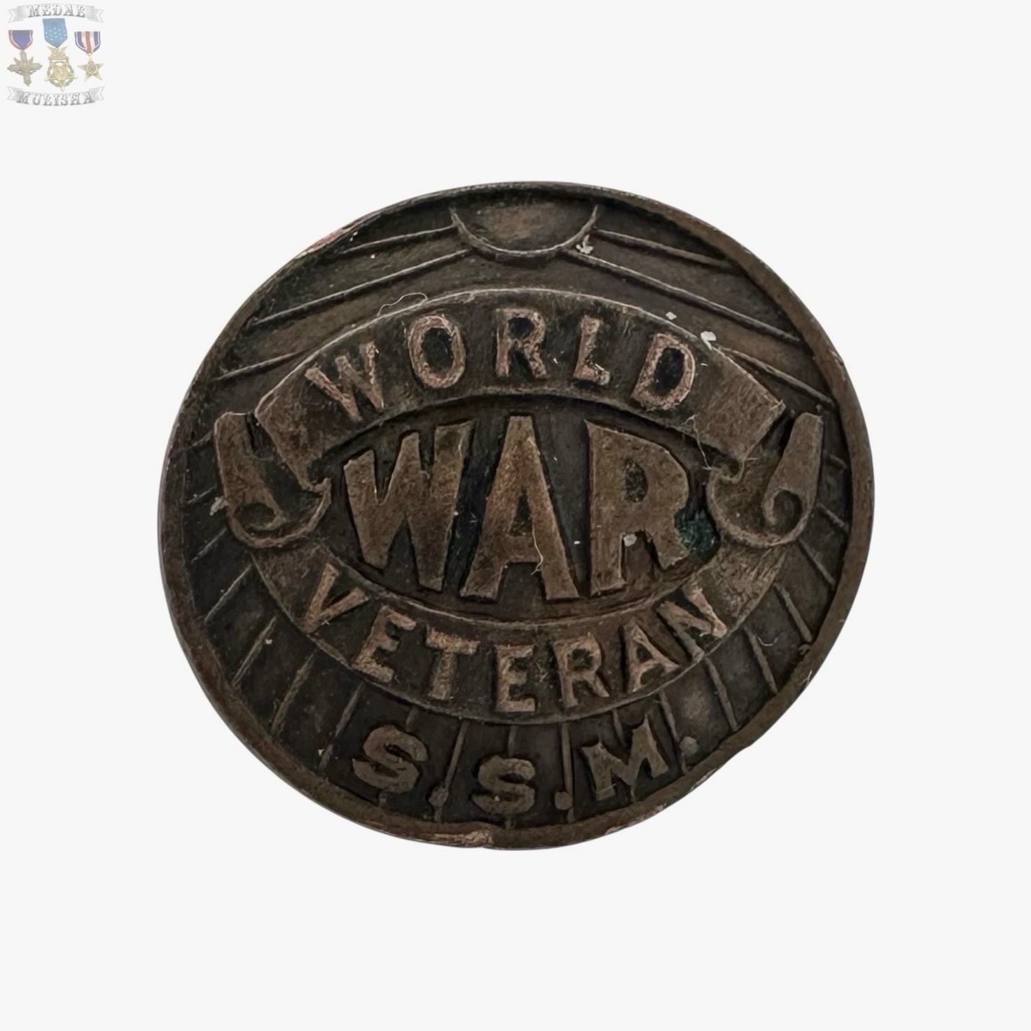 WORLD WAR VETERAN SILVER STAR MEDAL LAPEL PIN SCREW-BACK WW1