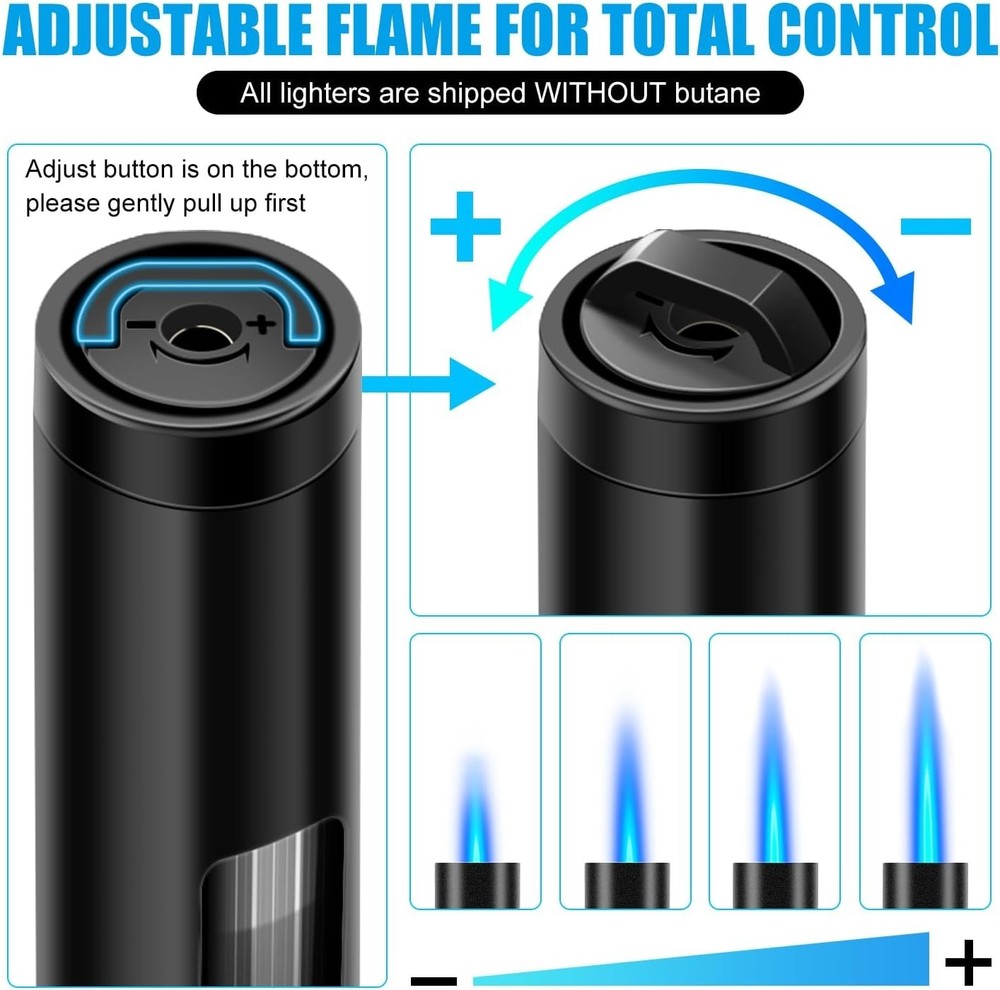 Long Grill Lighter,Refillable Butane,Windproof Flexible with Visual Fuel Wind...