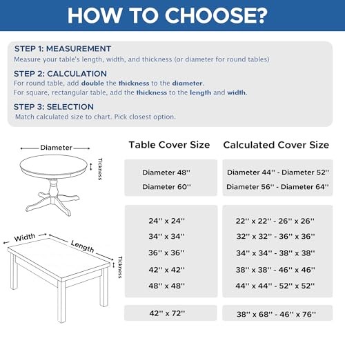 Fitted Table Cloth Rectangle Table 42x72 Inch-2 Pack Black Elastic Spandex