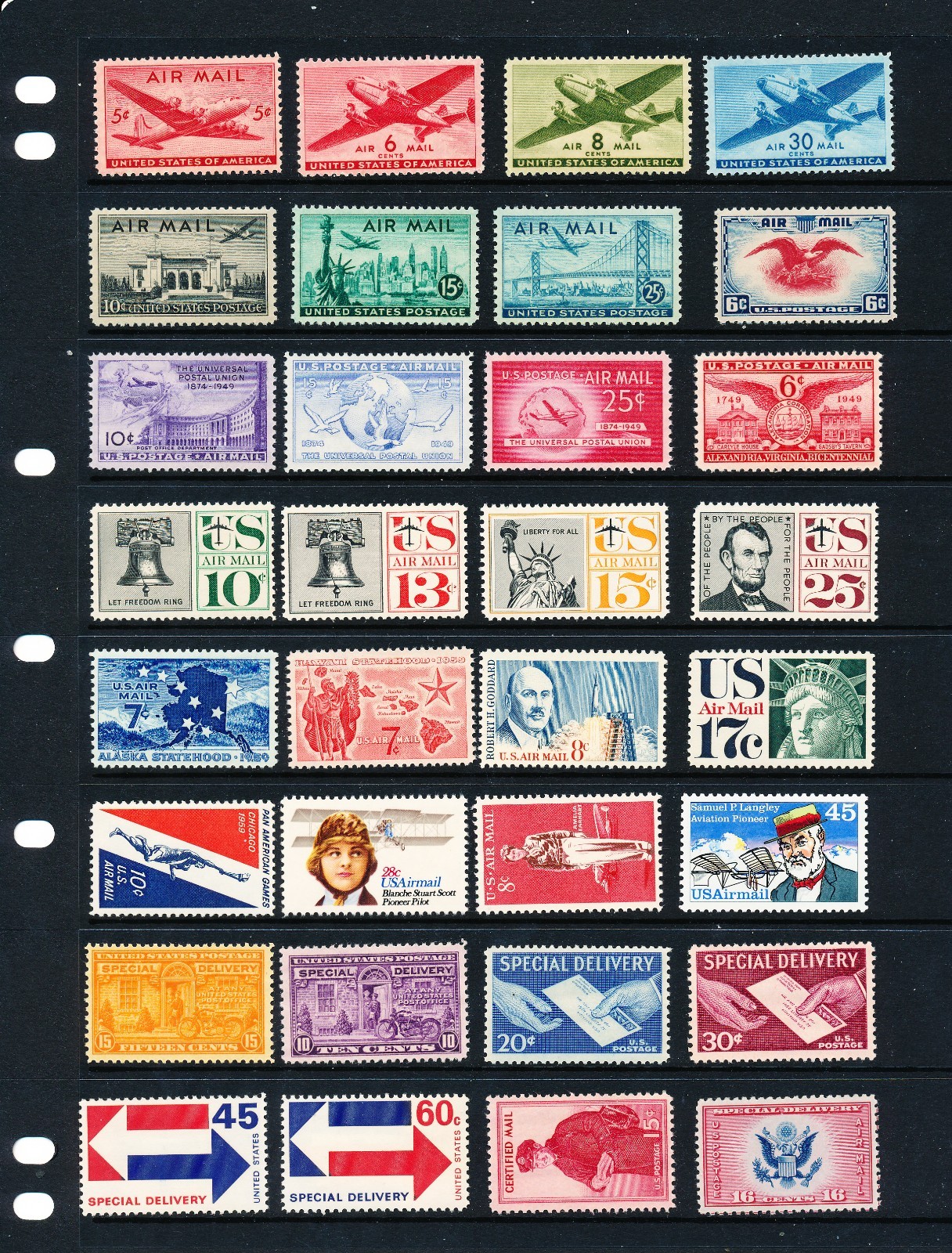Early Airmail Stamp Collection, Includes Early Special Delivery Stamps , MNH