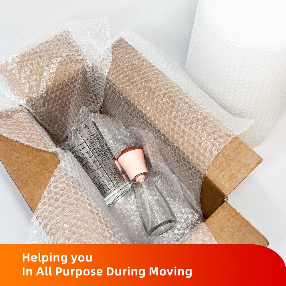 CoolPkg 2 Pack Bubble Cushioning Clear Wrap Rolls 12" x 72 ft, Shipping, Moving