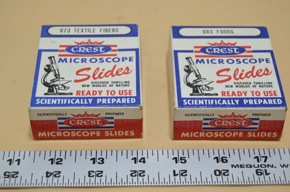 Vintage Crest Prepared Microscope Slides