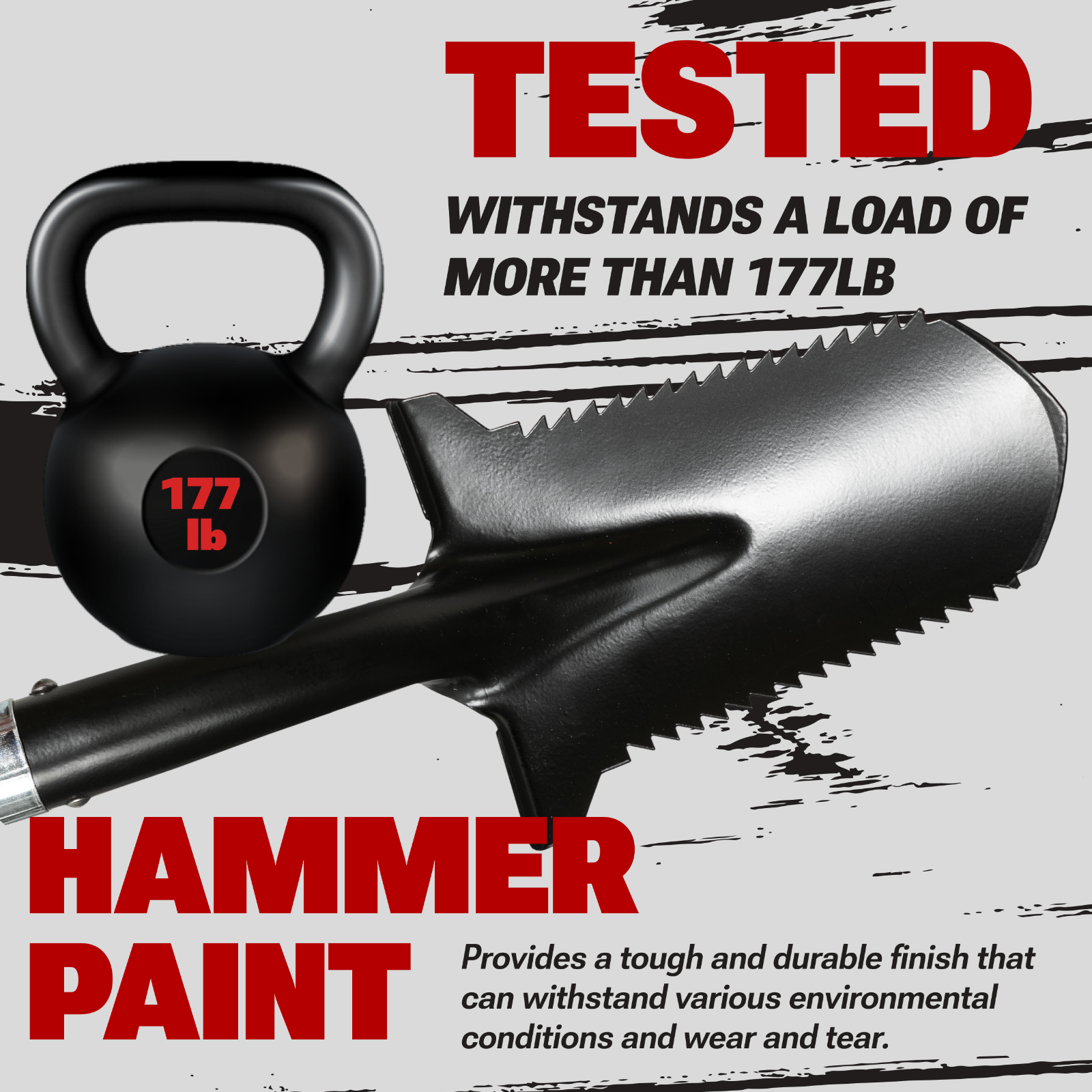 CKG Carbon Metal Detecting Shovel Digging Tool with Double Serrated Blade, Black