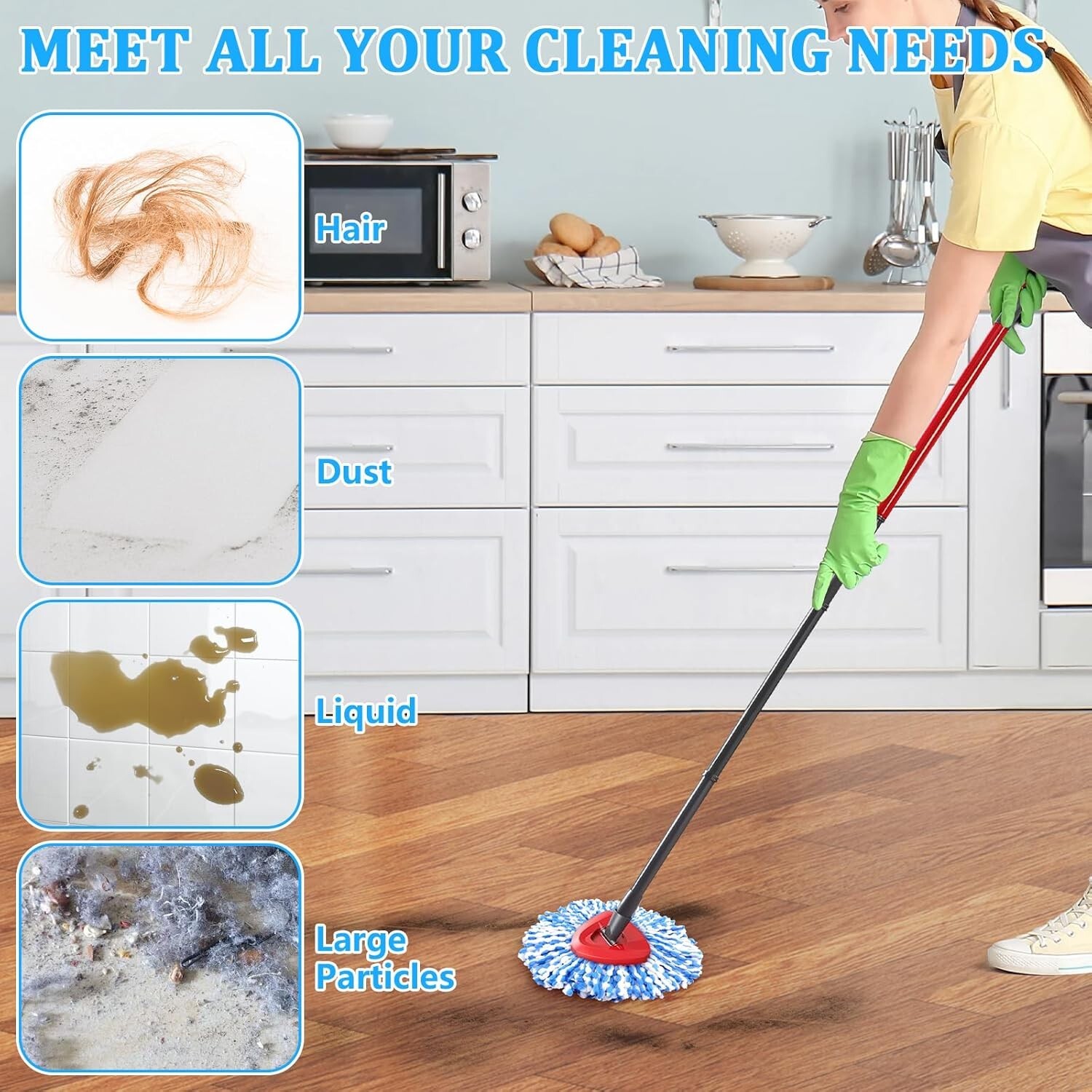 2/4 Pack Spin Mop Refills O-Cedar Rinse Clean 2-Tank System Replacement Heads