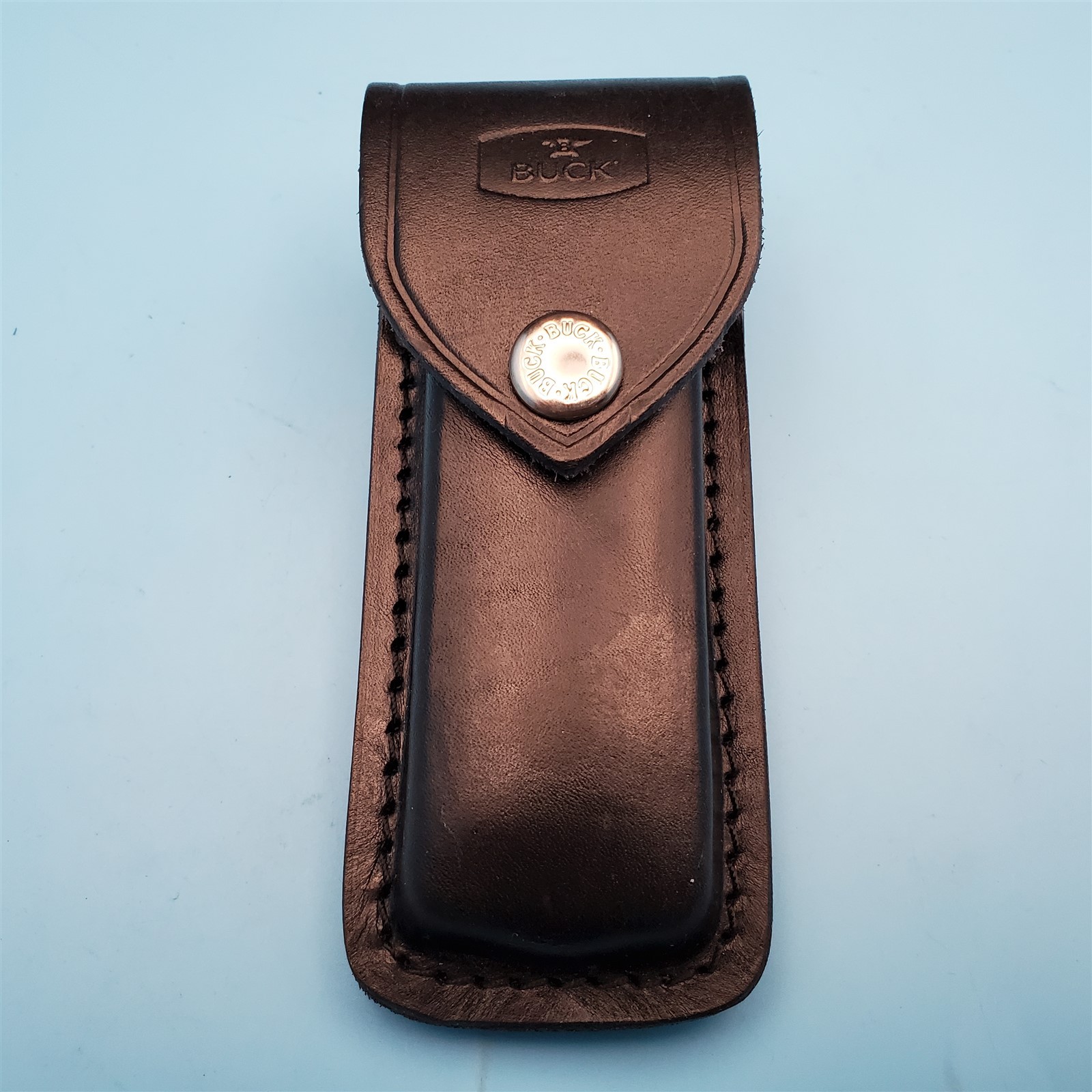 Vintage Buck 110 Pocket Knife Sheath Black Leather Folding Blade Hunter Case 5"