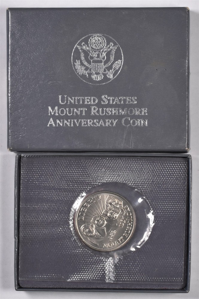 1991-D MT. Rushmore Commemorative Half Dollar - With Box No COA