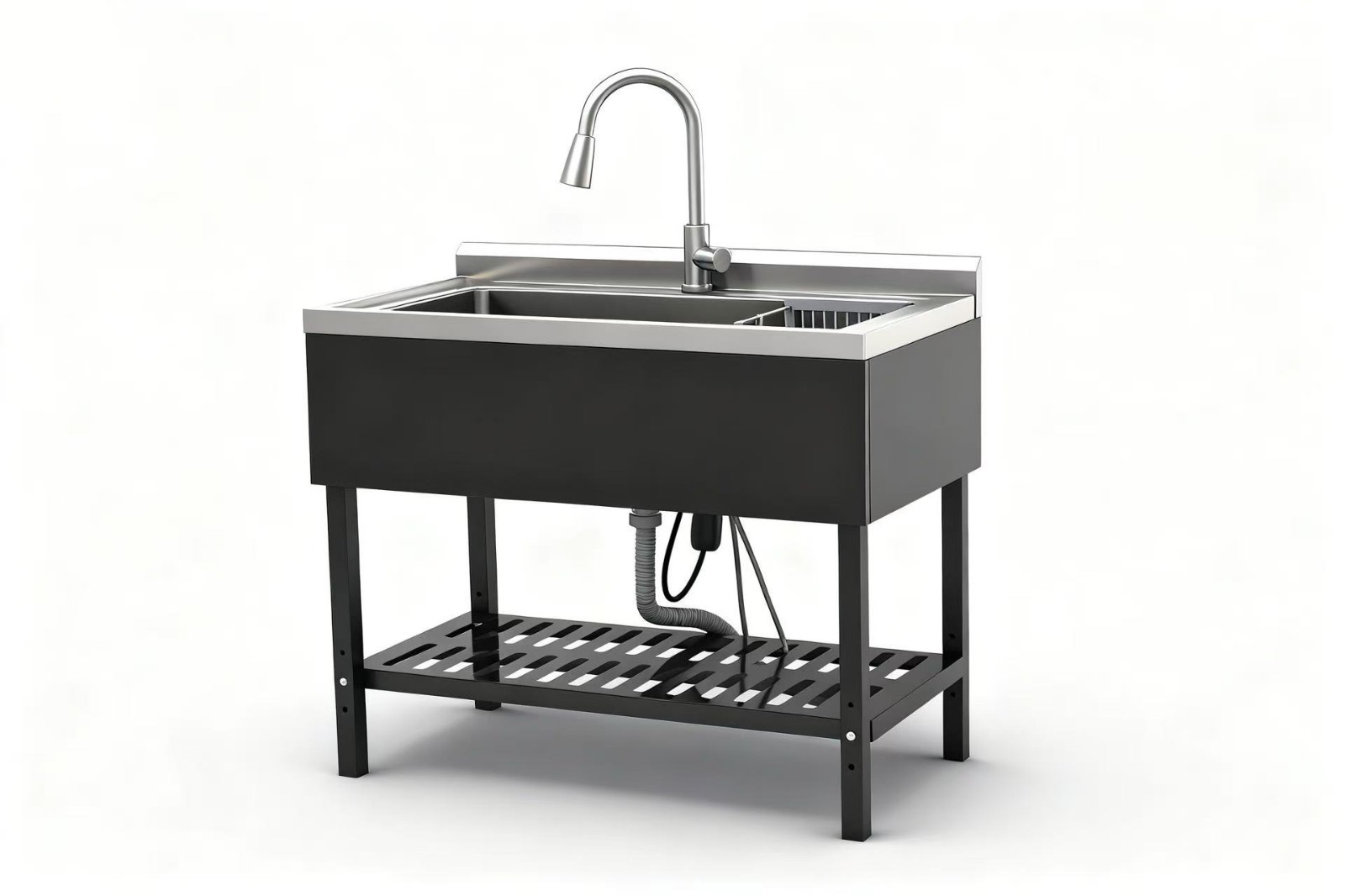 40" Utility Sink Balck Commercial Watersink Free Standing Kitchen Sink
