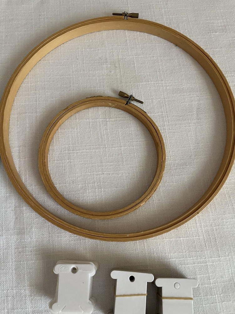 Cross Stitch Embroidery Items Fabric Hoops Thread Thread Card Holders