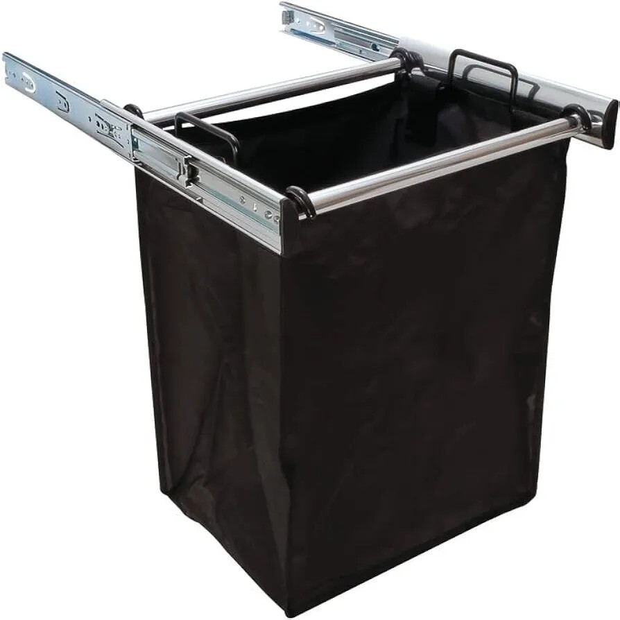 TAG Hardware Full Extension Pullout Laundry Hamper with Broken Removable Bag