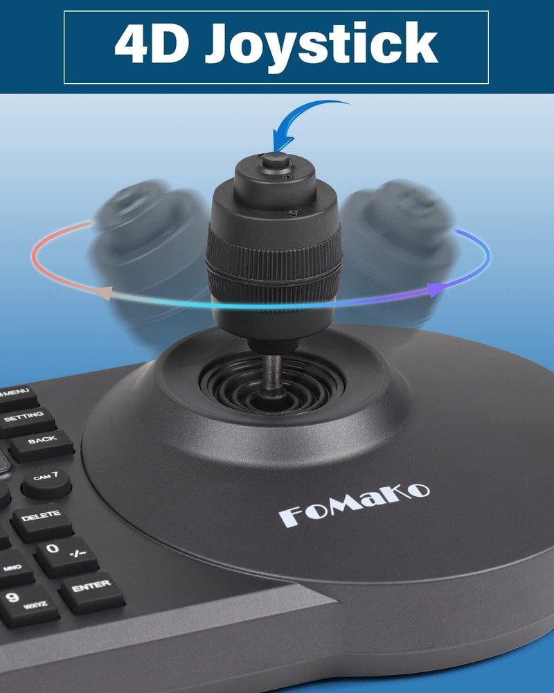 PTZ Controller Poe NDI PTZ Camera Controller 3" LCD Screen Preview, 4D Joystick