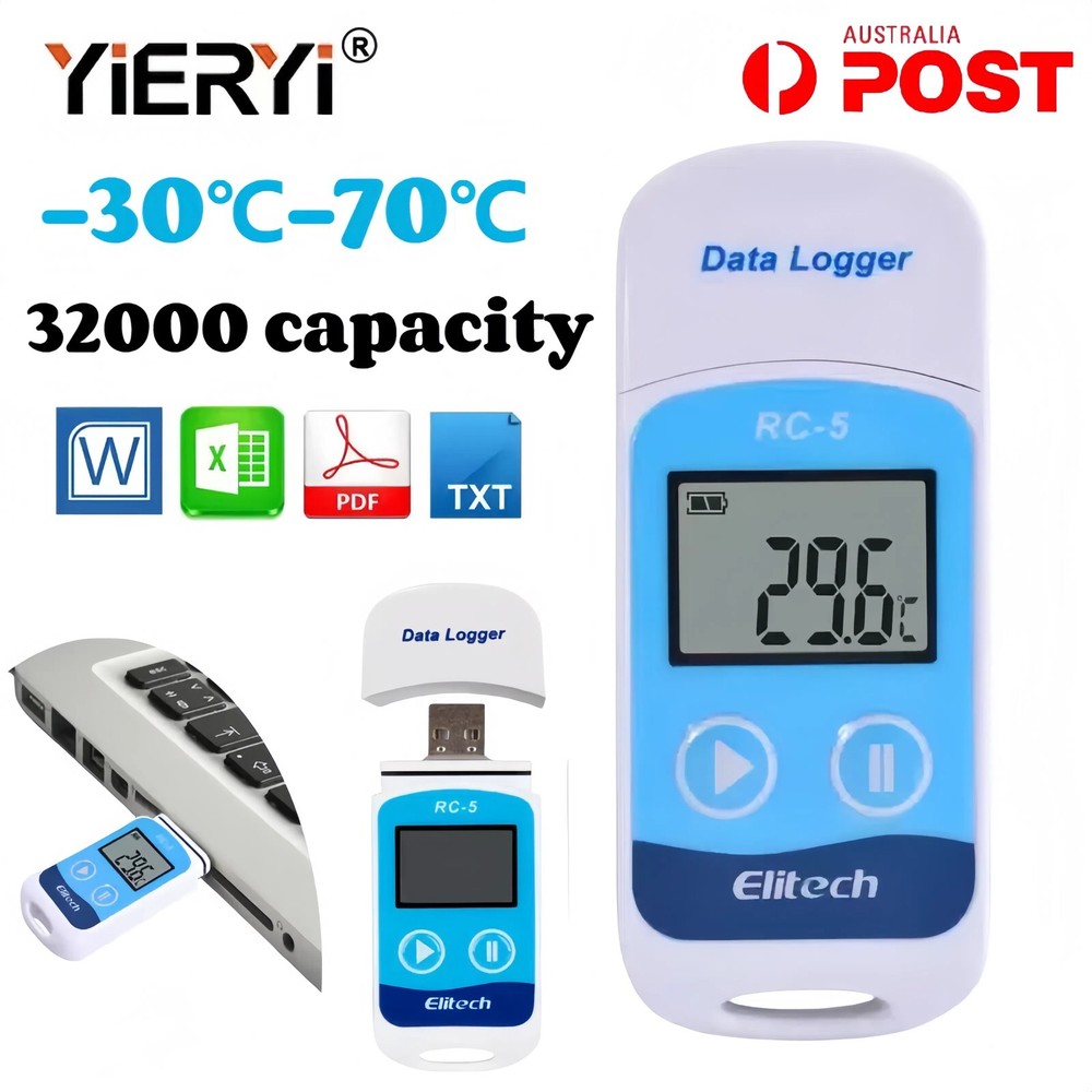 YIERYI RC5 Digital Temperature Data logger Recorder USB Internal Sensor Reporter