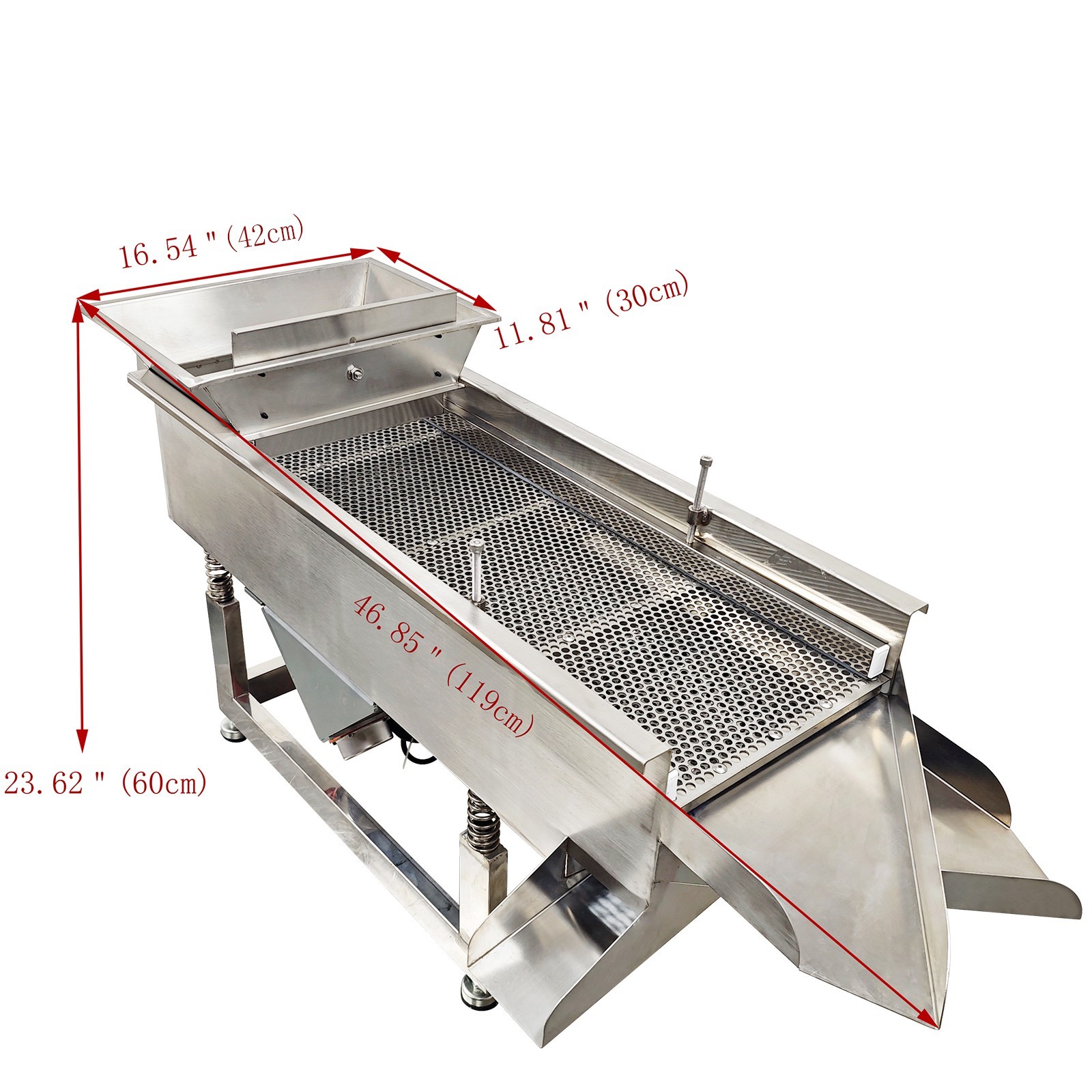 3-Layers 3/6/8mm Sieve 110V Full Stainless Steel Sifter Linear Vibrating Screen