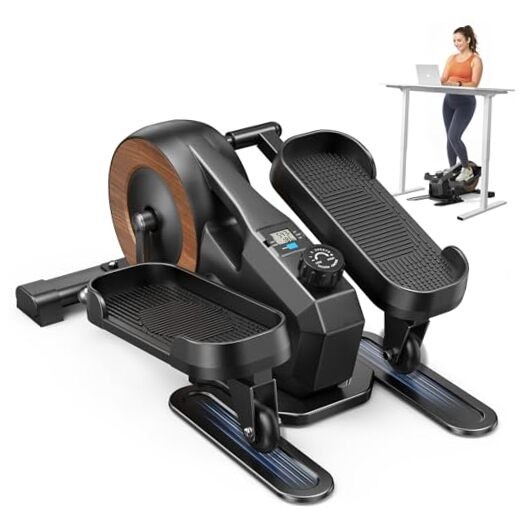 Sitting Under Desk Elliptical Machine, Leg Exerciser While Classic Black Pro