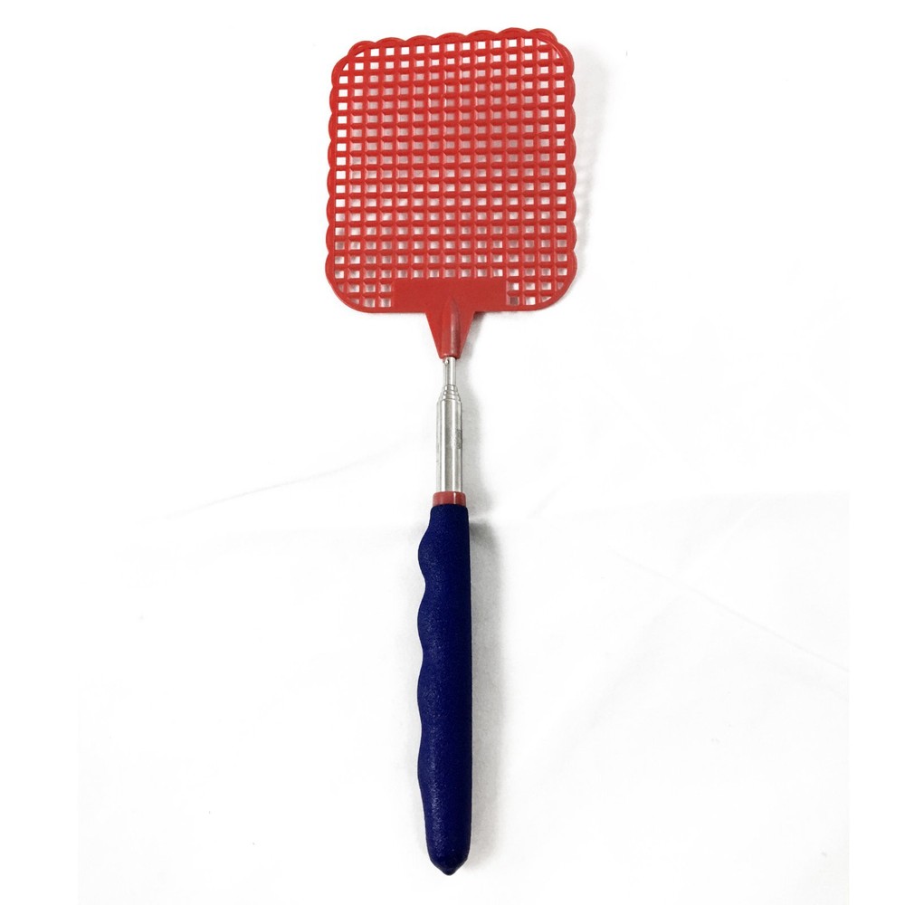 Extendable Fly Swatter - Durable Telescopic Pole-Anti Slip- Red