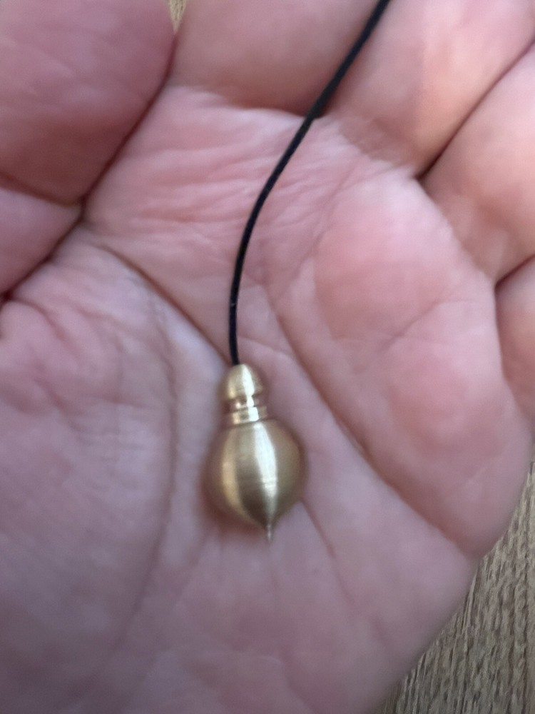 Chambered Brass Dowsing Pendulum Handmade Healing Dowsing Circle Pendulum