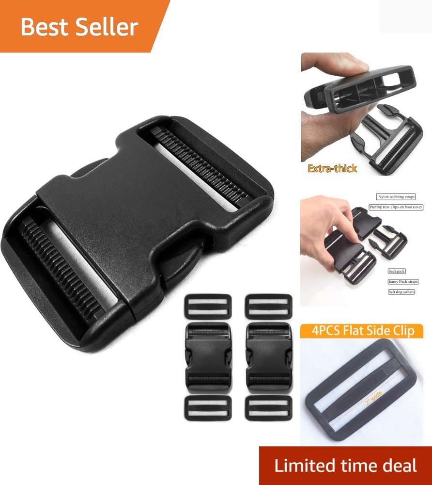Quick Release 2-Inch Plastic Buckles with Tri-Glide Clips for Versatile Use