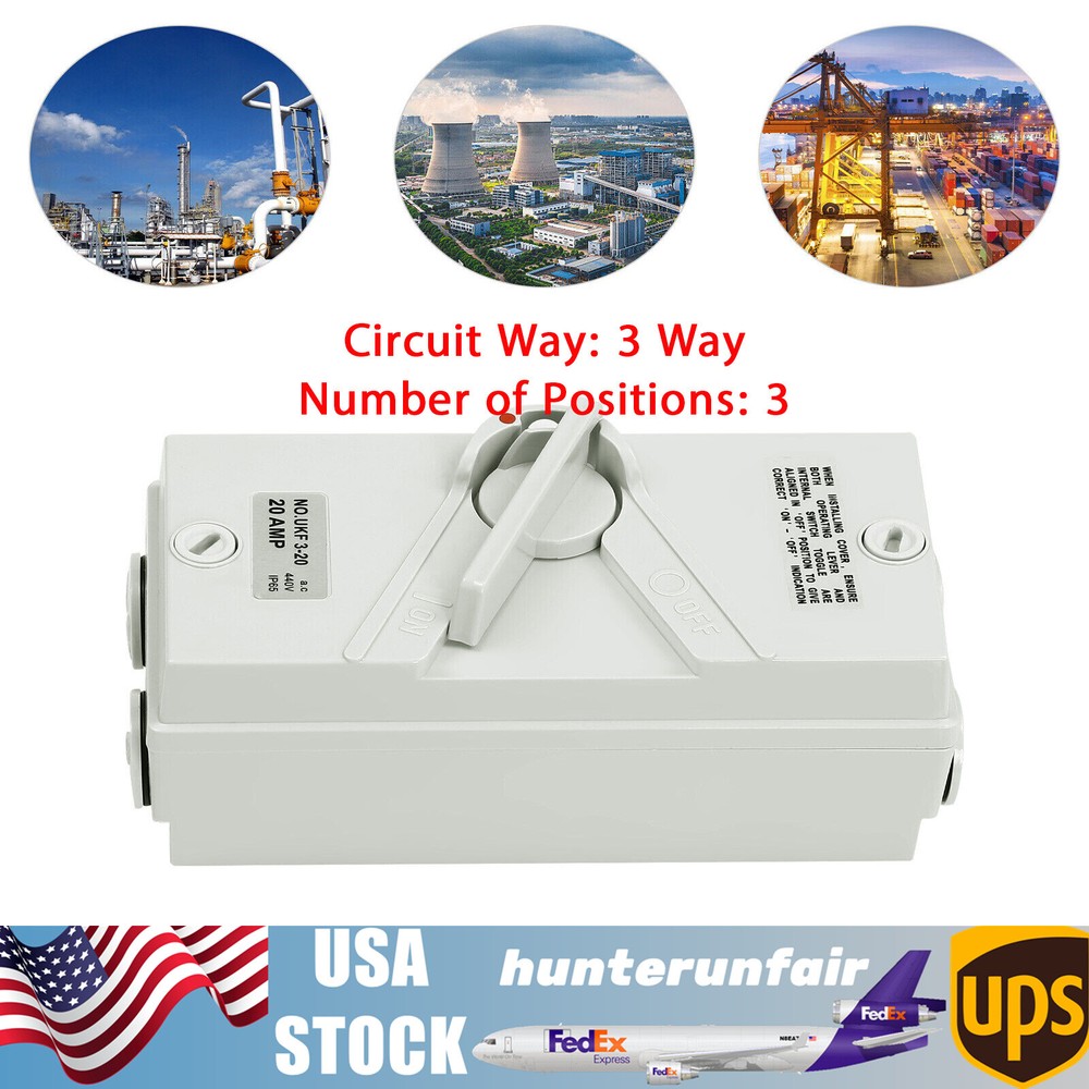 440V 20A 3 Pole Isolation Switch Wall Mounted Safety Isolation Switch Waterproof