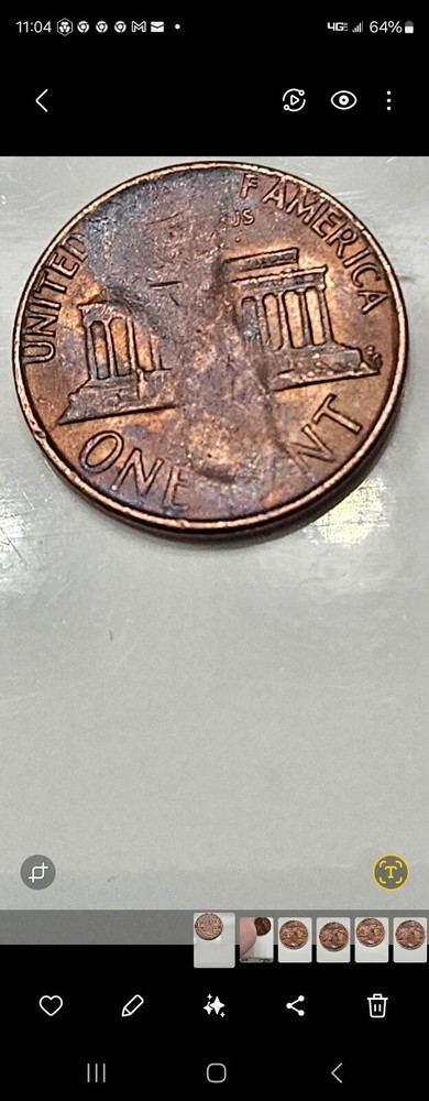 Rare 1973 D - Double Struck, & Struck Through Lincoln Cent