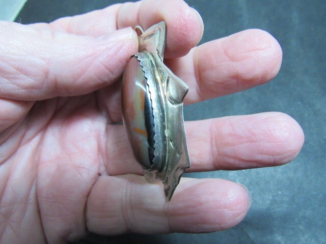 native american sterling agate pendant