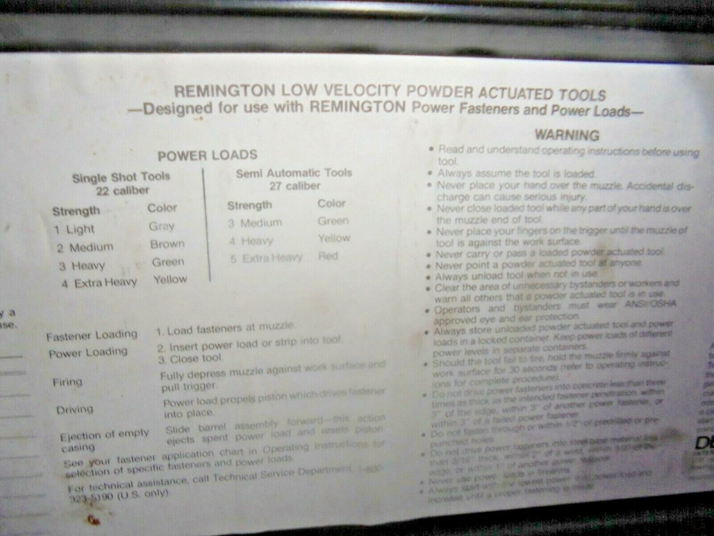 Remington Powerdriver Model 482 Stud Gun