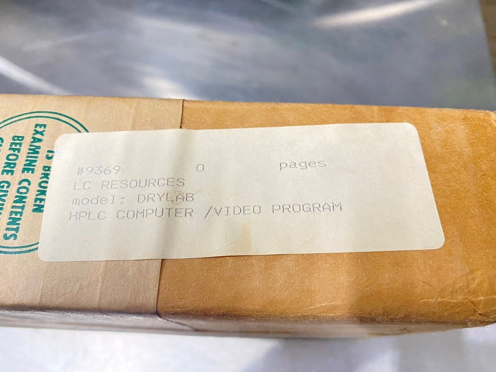 LC Resources Dry Lab HPLC Computer Video Program- Users Guide / Instruction Book