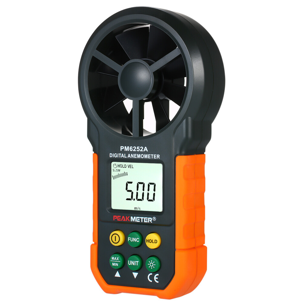 PEAKMETER Handheld Anemometer Portable CFM Thermometer with LCD Backlight Q7K8