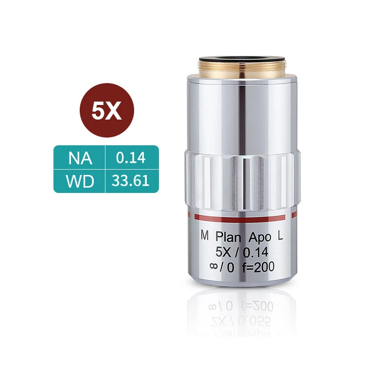 M26 95mm Visible LWD M Plan APO Metallurgical Microscope Objective Lens 2X-50X