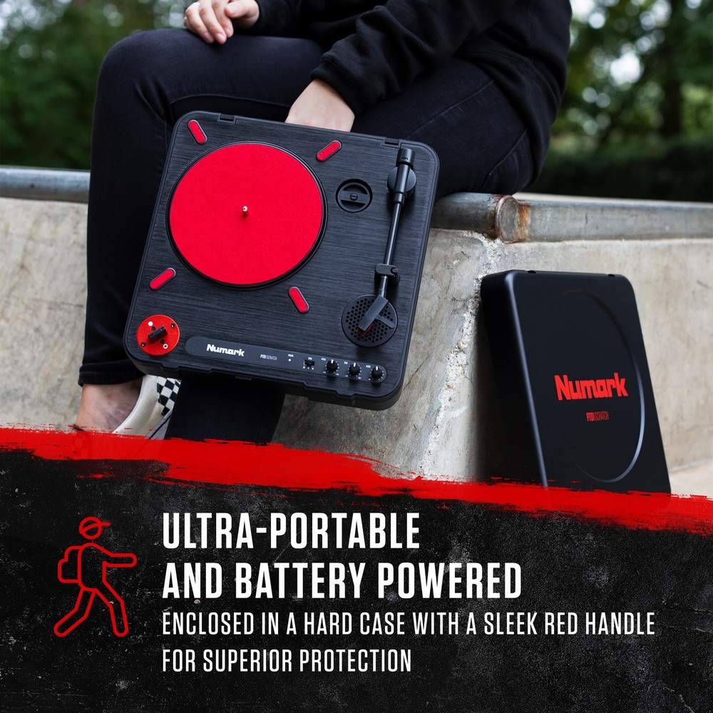 Numark PT01 Scratch | DJ Turntable for Portablists With User Replaceable Scra...