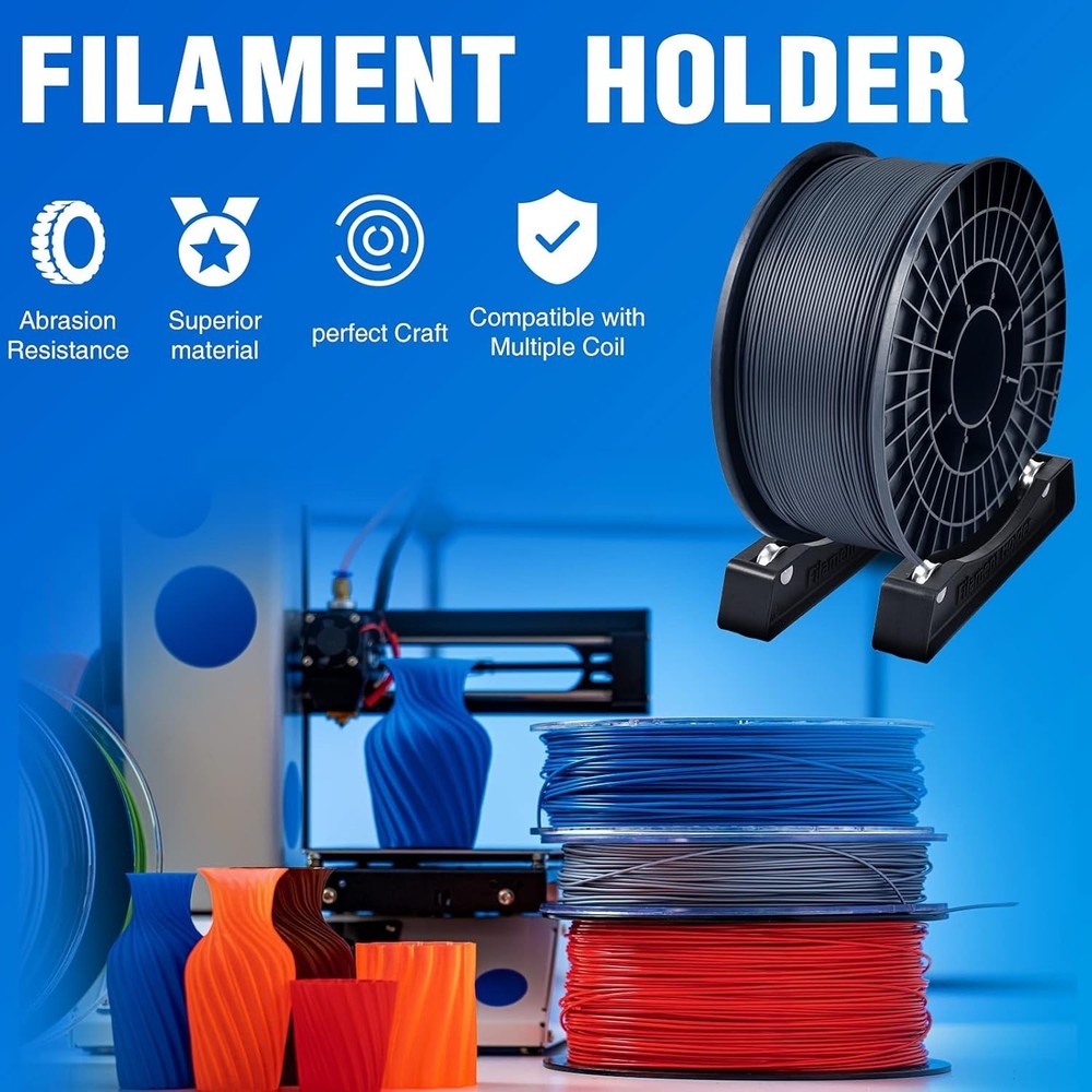 Versatile 3D Printer Filament Holder for All Spools - Easy & Reliable Use