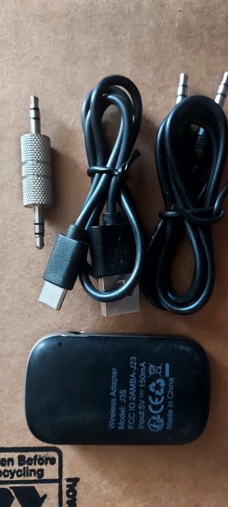 Bluetooth Audio Receiver Adapter with 3.5mm Jack and USB Cable J23