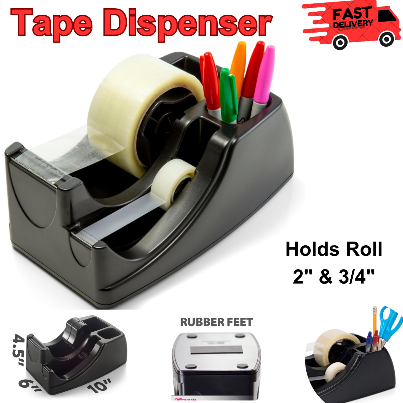 Commercial Industrial 2" Packing Tape Dispenser Heavy Duty Tabletop Desktop