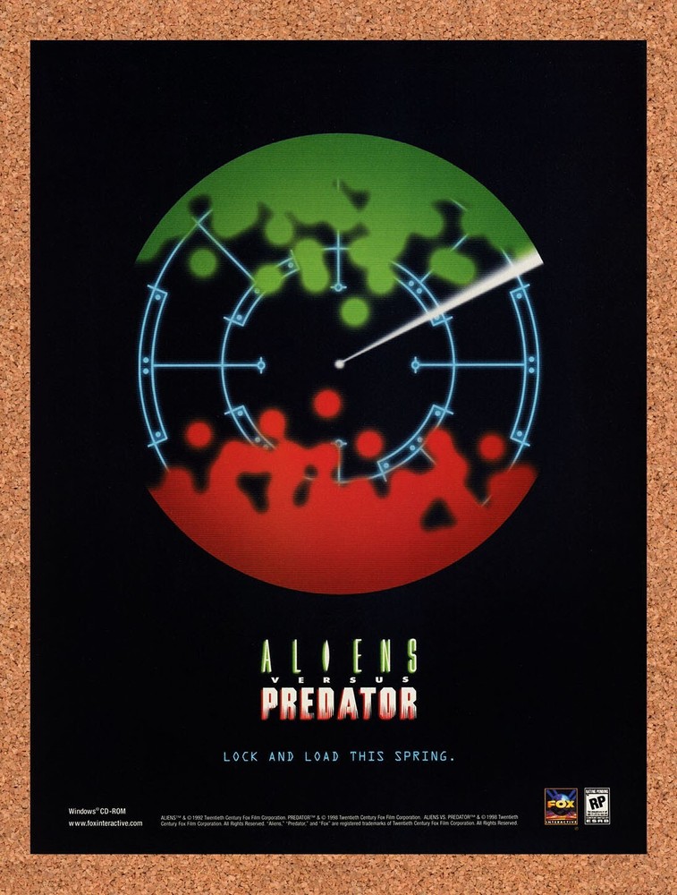 1998 Aliens Vs Predator PC Original Advertisement / Retro Wall Art v4