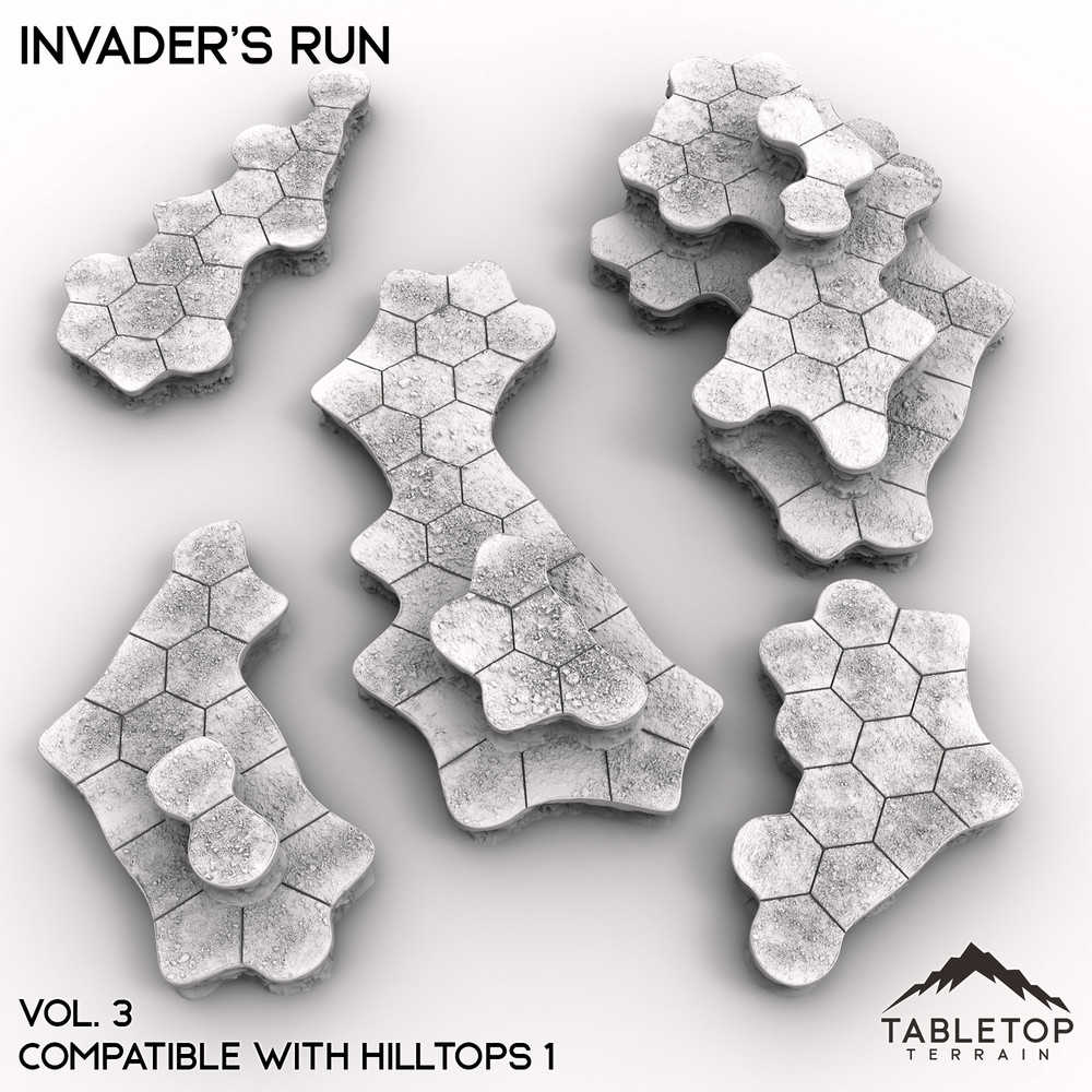 HEXTECH Invader's Run Map Hill Sets - 6mm - Small Scale Mech Wargames 6mm 8mm