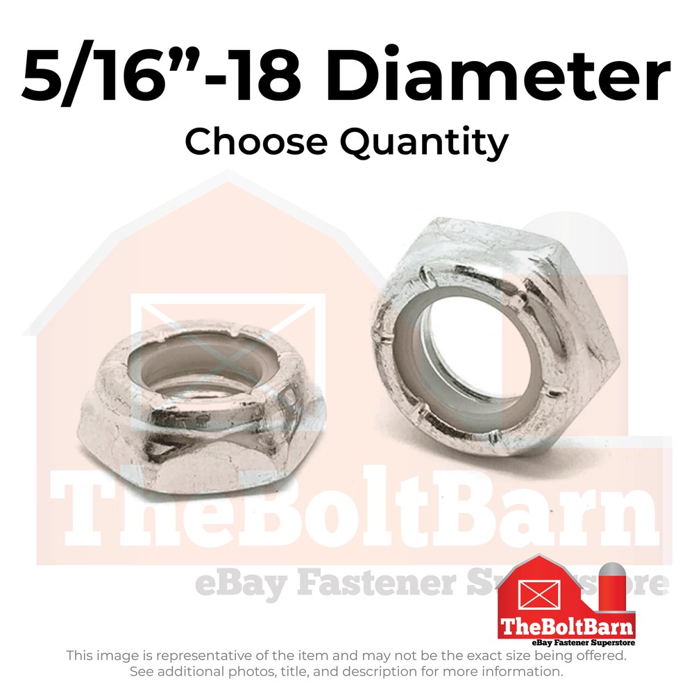 5/16"-18 316 Stainless Steel Nylon Insert Hex Jam Nuts (Pick Quantity)