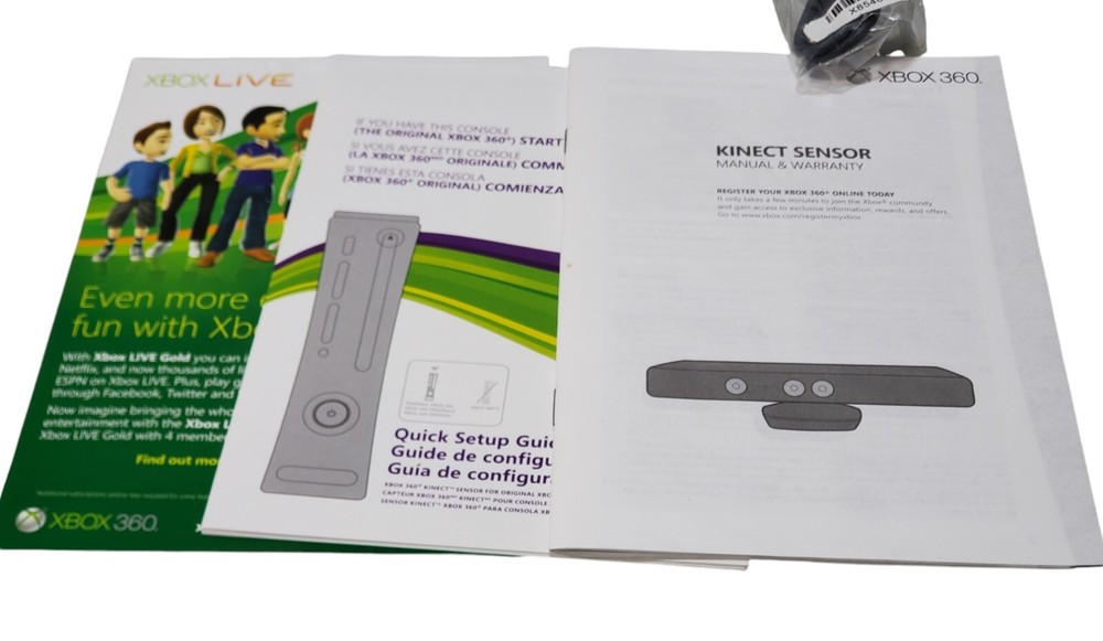 Xbox 360 Kinect Sensor Camera Bundle with Kinect Adventures Complete In Box CIB