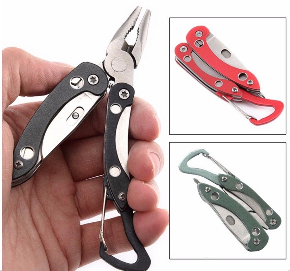 Survival SS Steel Mini Multi Tool Plier 7 In 1 Screwdriver Folding Tool