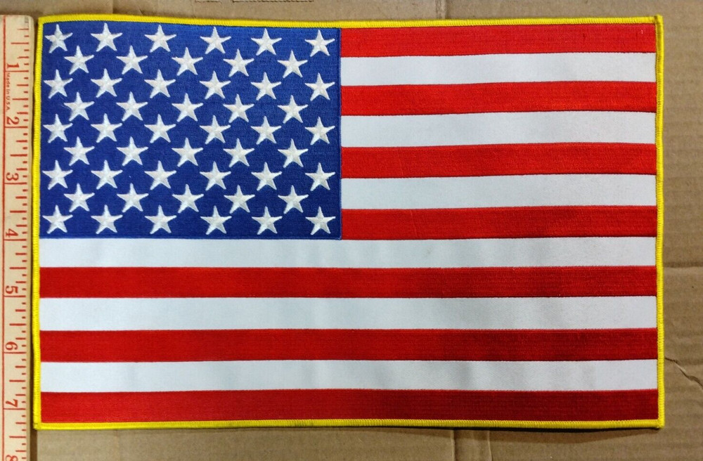 Large 7 1/2 x 11 1/2 Inch American Flag patch for jacket