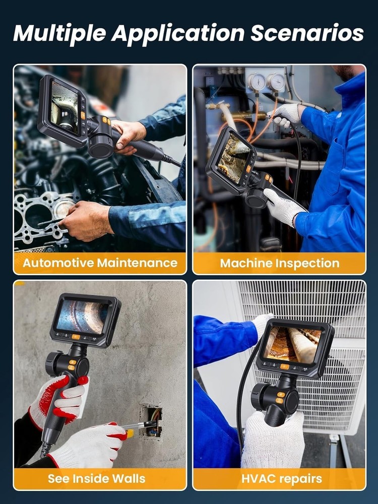 Versatile 1080P Inspection Camera - Waterproof, Compact & Portable 5FT Tool