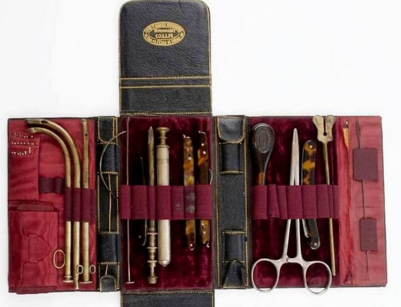 VERY ANTIQUE SURGICAL"COLLIN"FOLDING SCAPEL SET MEDICAL INSTRUMENT-FREE SHIPPING