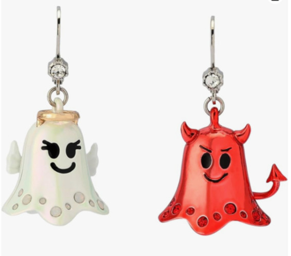 BETSEY JOHNSON HALLOWEEN ANGEL DEVIL GHOST DANGLE EARRINGS NWT