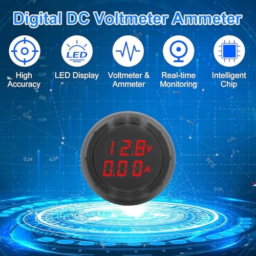 2PCS DC 5V-100V Digital Amp Voltage Meter, 0.03-10A LED Display Voltage