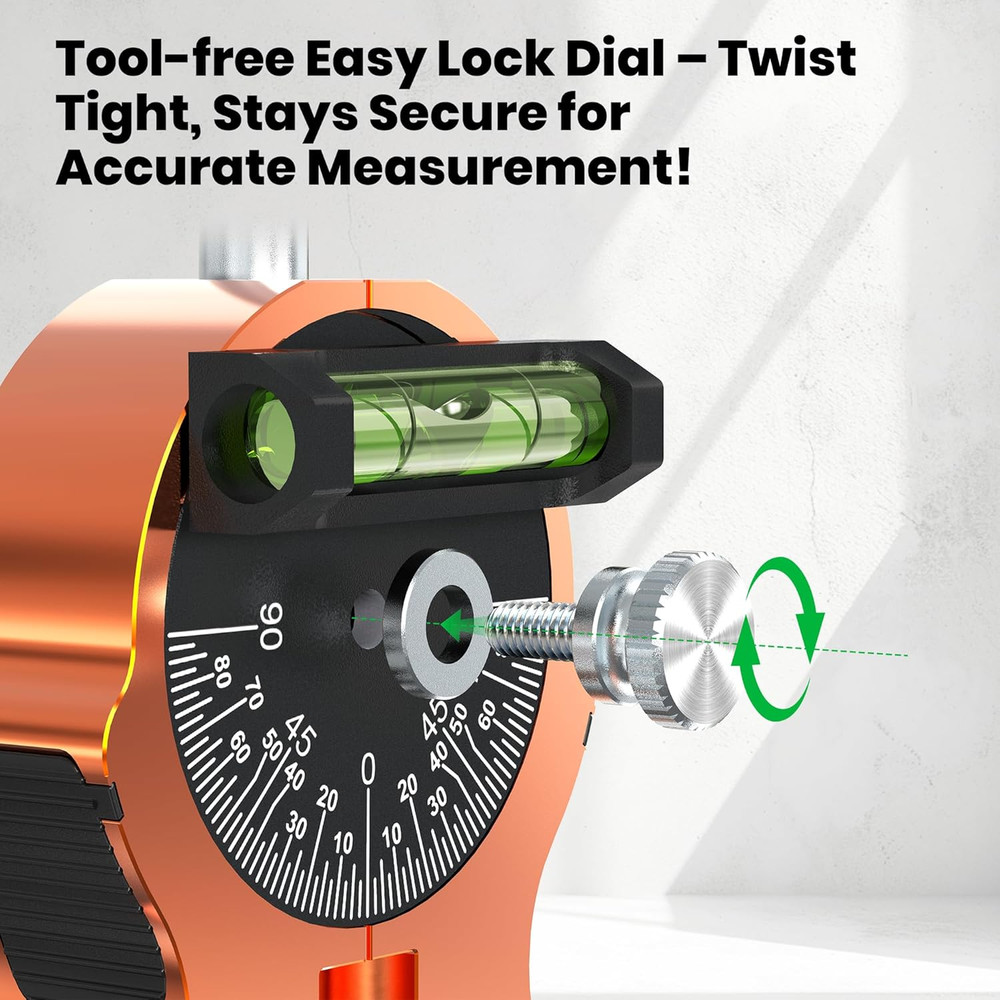Precision Pipe Center Finder with Magnetic Base and Dial Bubble Protractor