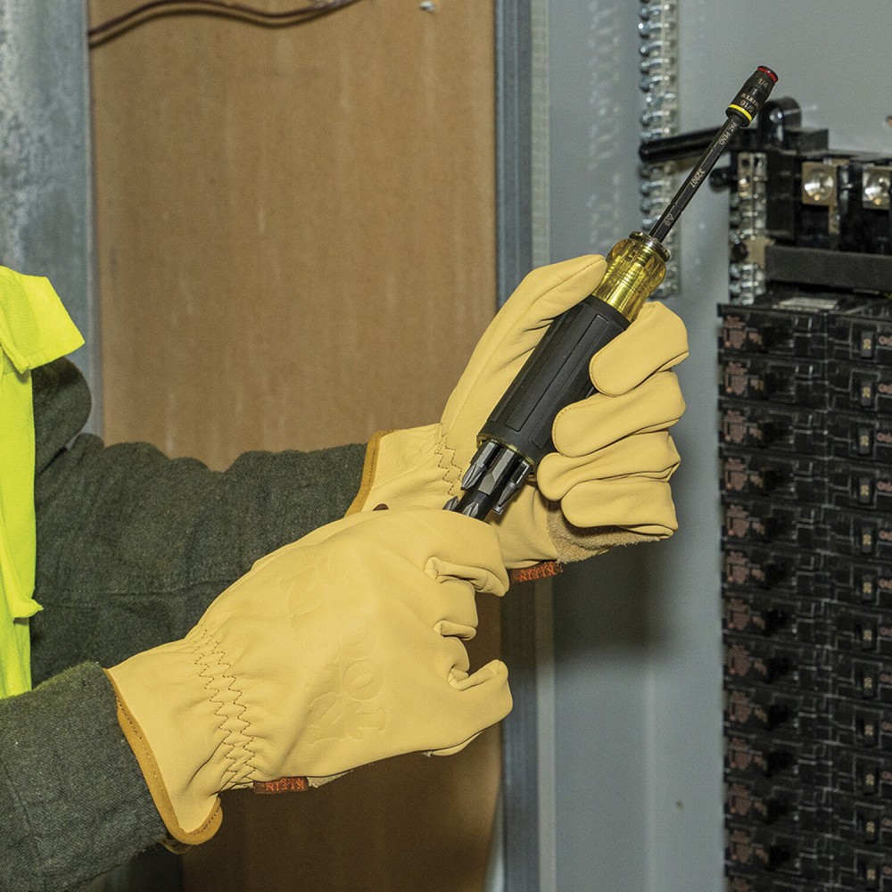 Klein Tools 60604 Cowhide Leather Gloves, Large