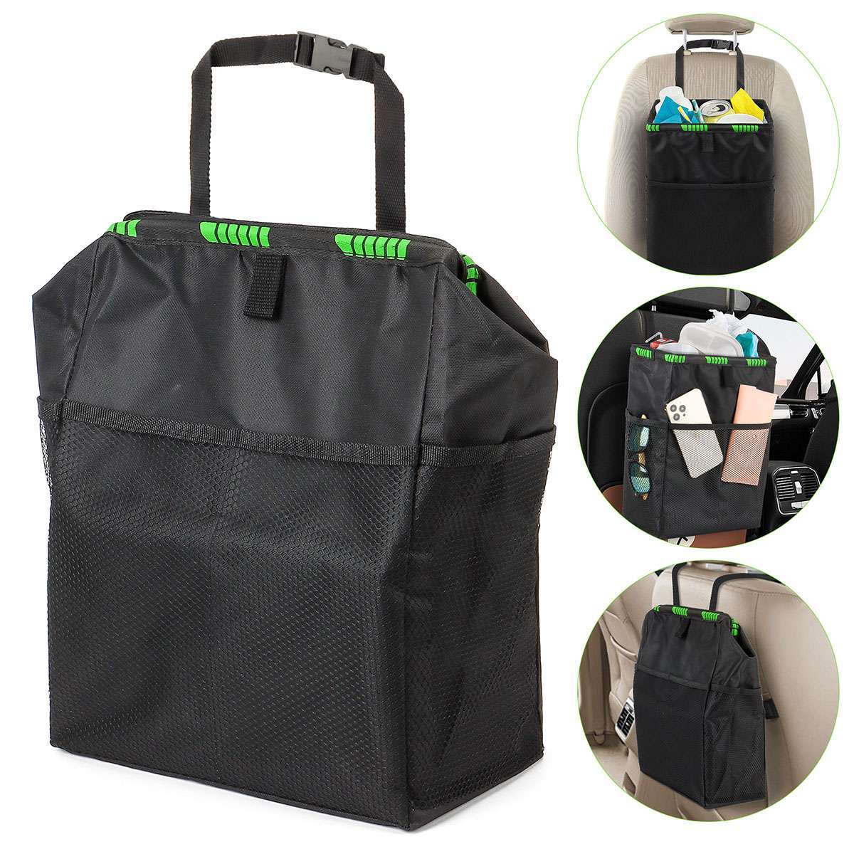 Car Trash Can Garbage Bin Bag Organizer for Vehicles Leak Waterproof Portable US