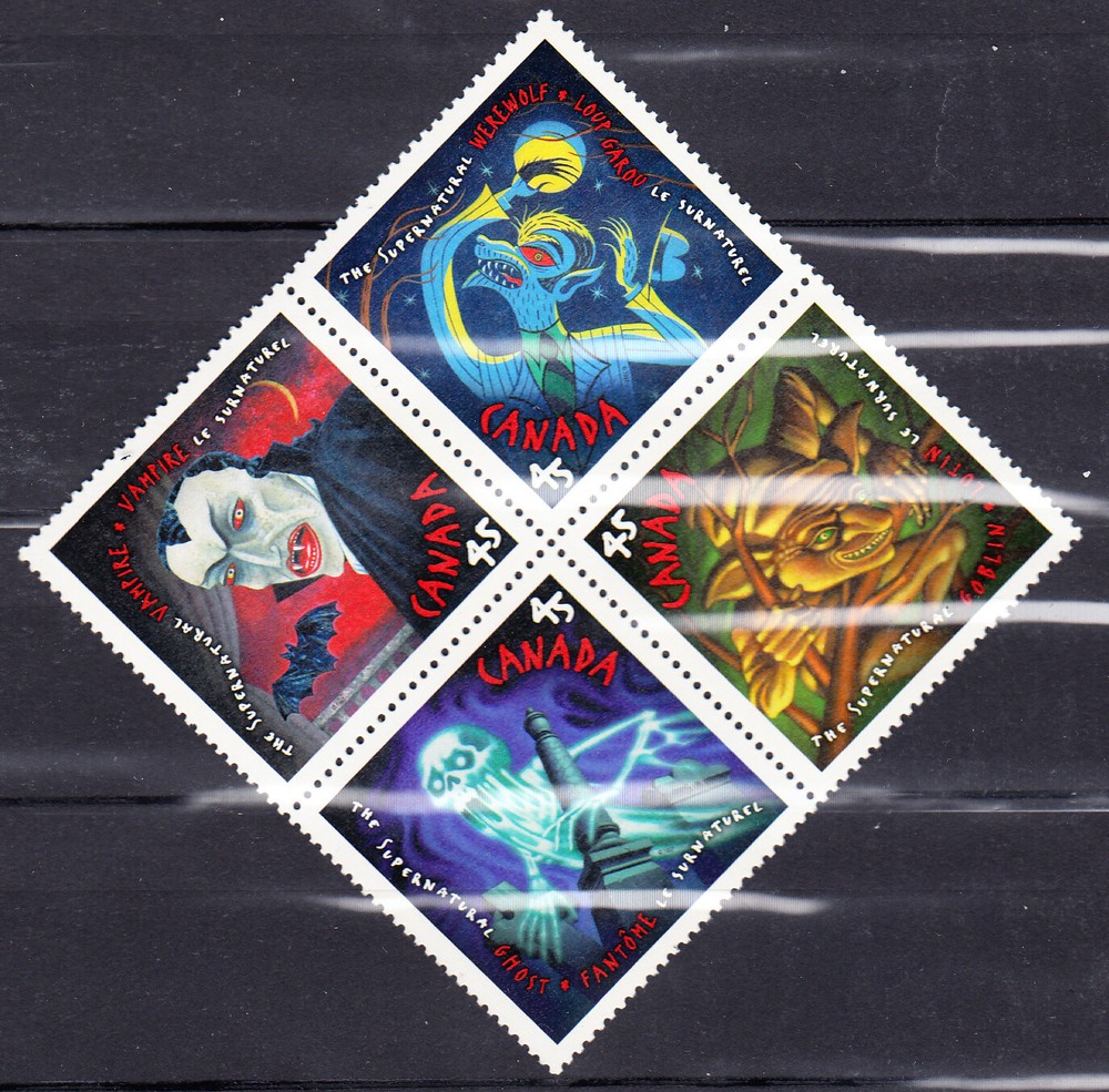 W CANADA 1665-1668a SUPERNATURAL GHOSTS SET BLOCK