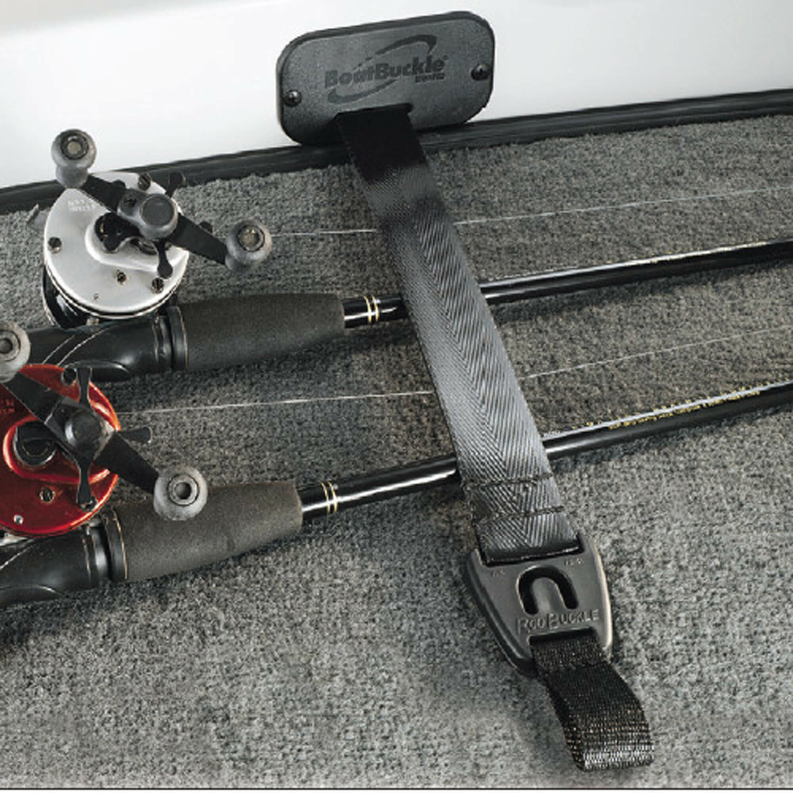 BoatBuckle F14200 Gunwale/Deck Mount 24" Retractable Rod Buckle Tie-Down Strap