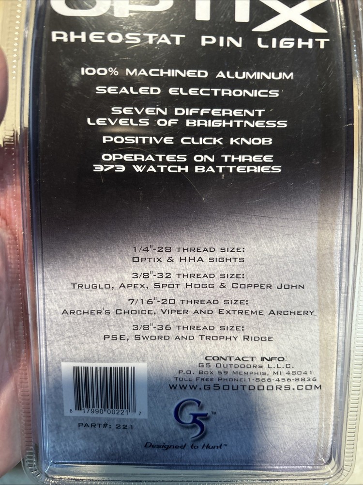 G5 Optix Bow Sight Light Adapters Read